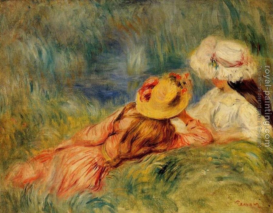 Pierre Auguste Renoir : Young Girls by the Water Pierre Auguste Renoir : Young Girls by the Water
